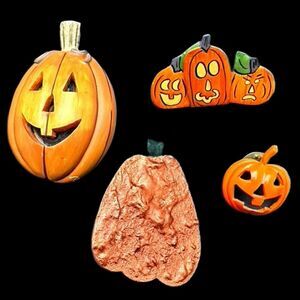 Artisan Fall Halloween Pumpkin Jackolantern Pin Brooch lot